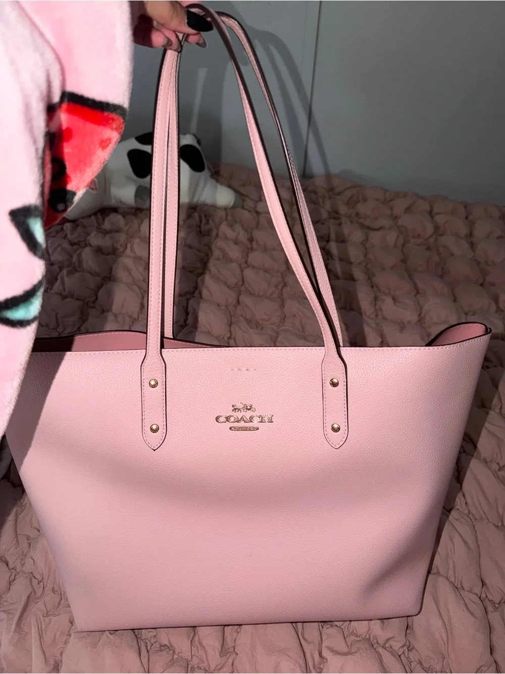Coach Blush Pink Pebbled Leather Tote